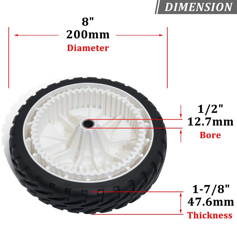 CheeMuii Drive Wheels for Toro 119-0311 20330 20339 20350 20370 20954 137-4832 115-2878 Stens 205-360 Front Drive Wheels 8"" Pack of 2 - Image 2